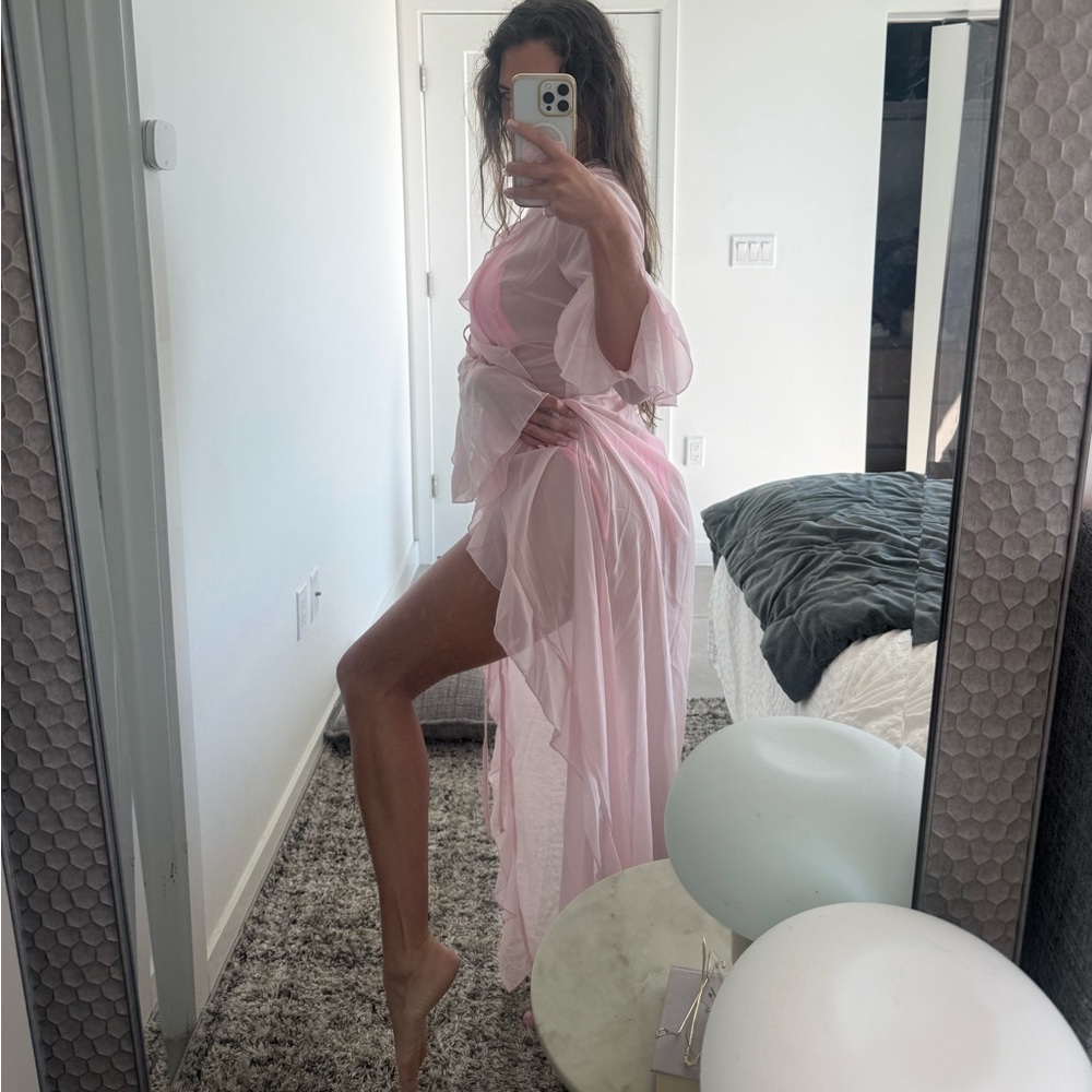 Sheer Pink Ruffle Cover-Up